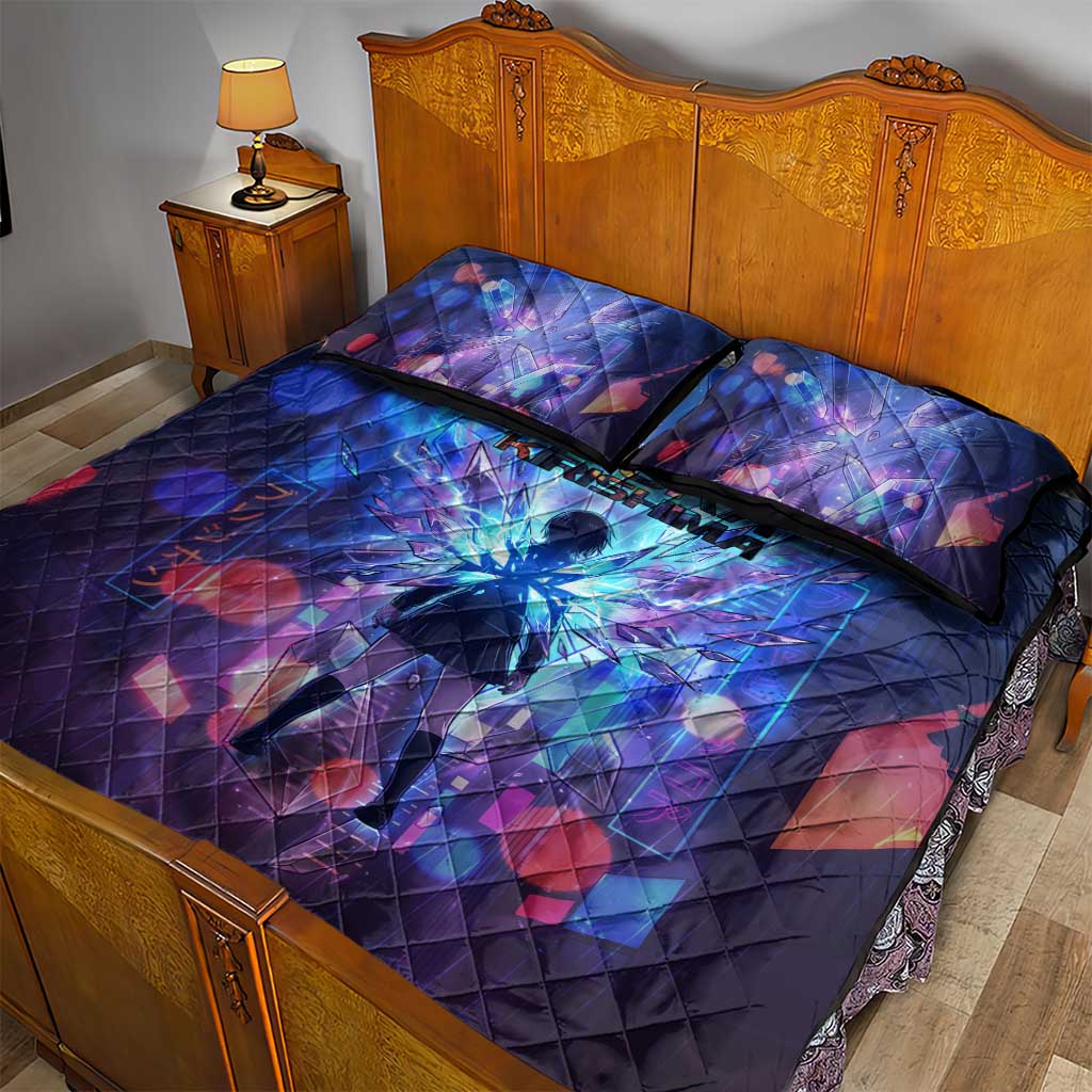 Touka Kirishima Tokyo Ghoul Quilt Bed Set Cyberpunk Neon Style with Crystal Wings Effect