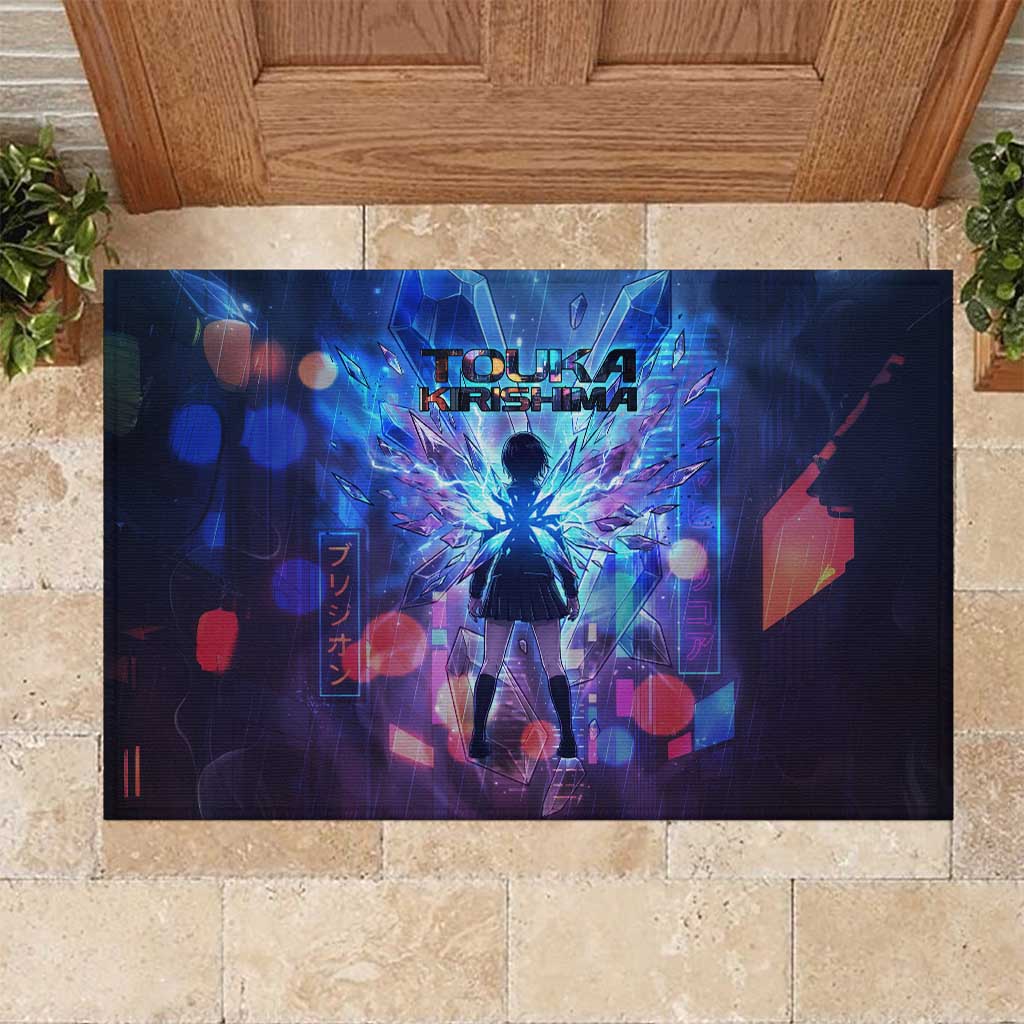 Touka Kirishima Tokyo Ghoul Rubber Doormat Cyberpunk Neon Style with Crystal Wings Effect