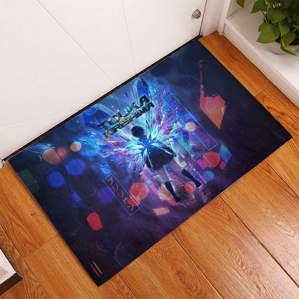 Touka Kirishima Tokyo Ghoul Rubber Doormat Cyberpunk Neon Style with Crystal Wings Effect