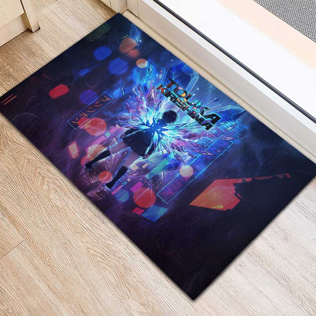 Touka Kirishima Tokyo Ghoul Rubber Doormat Cyberpunk Neon Style with Crystal Wings Effect