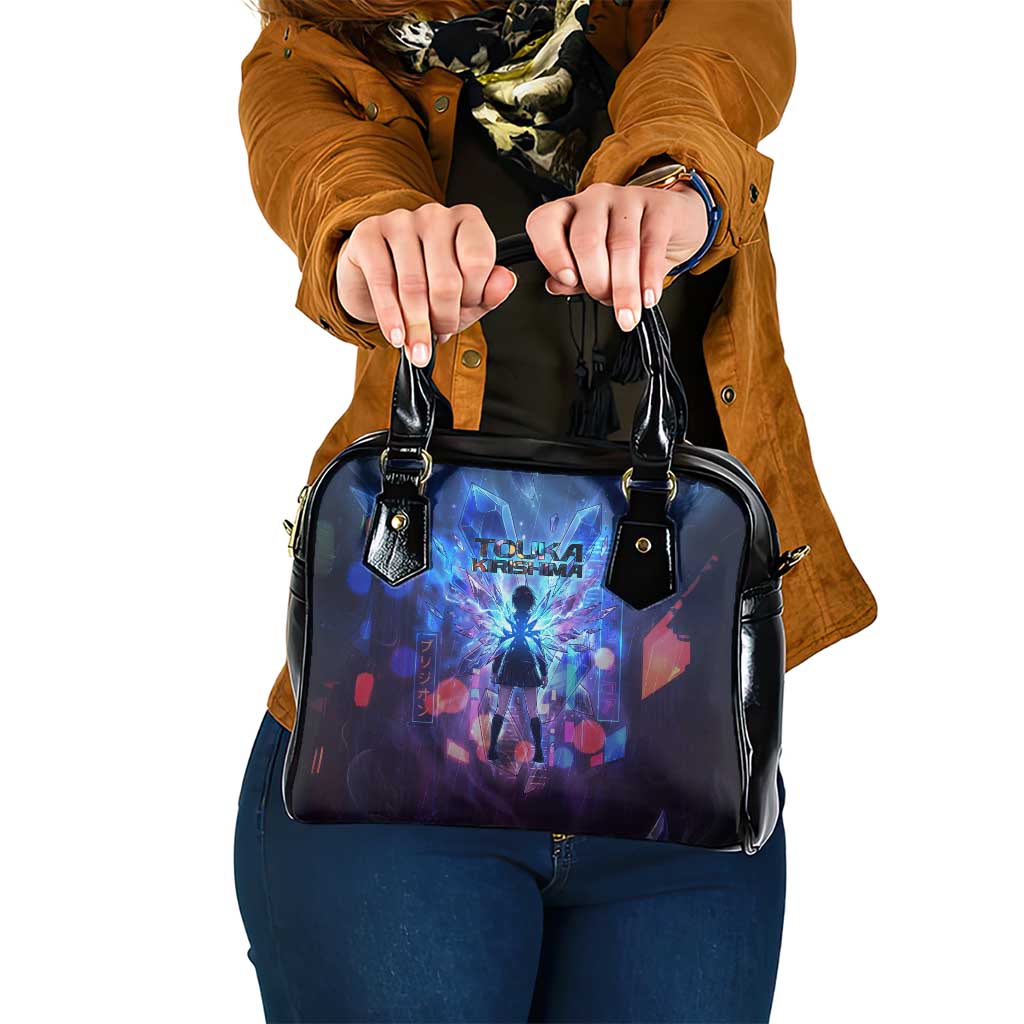 Touka Kirishima Tokyo Ghoul Shoulder Handbag Cyberpunk Neon Style with Crystal Wings Effect