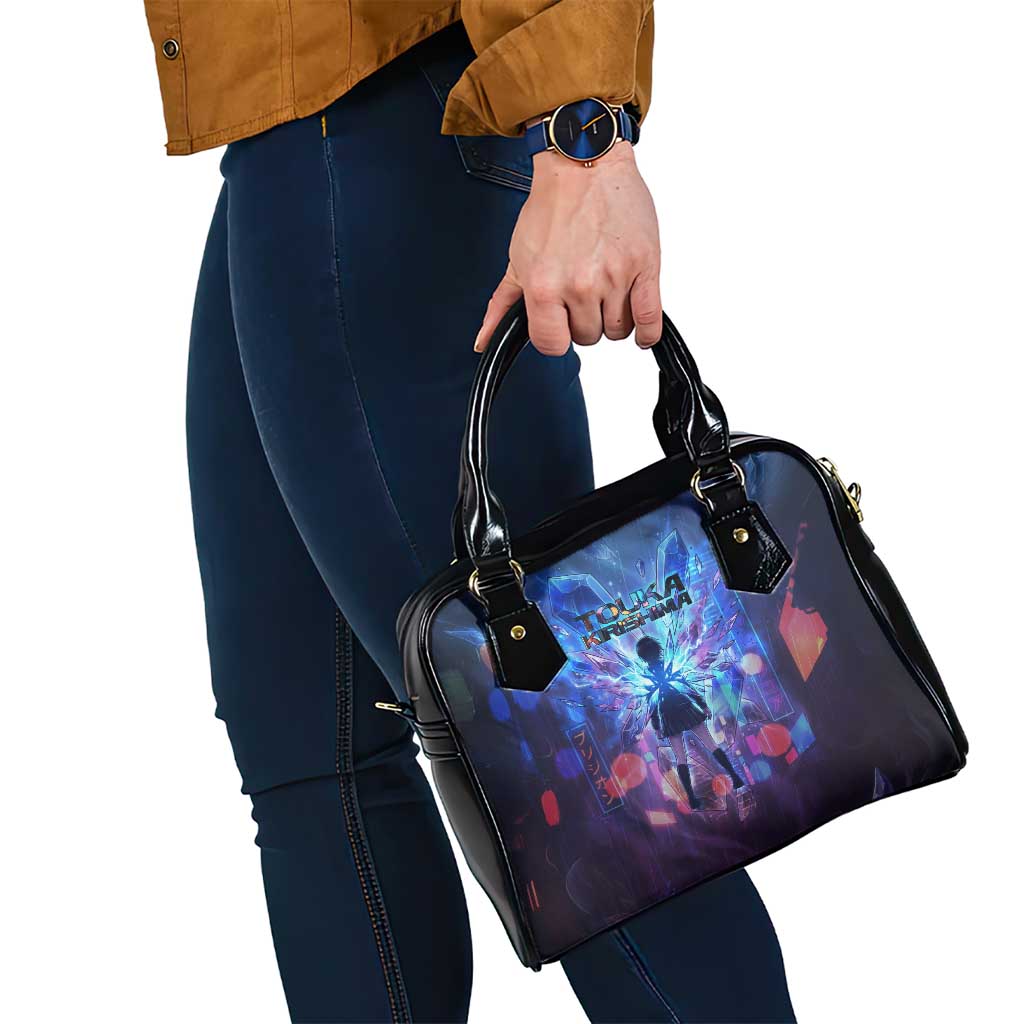 Touka Kirishima Tokyo Ghoul Shoulder Handbag Cyberpunk Neon Style with Crystal Wings Effect