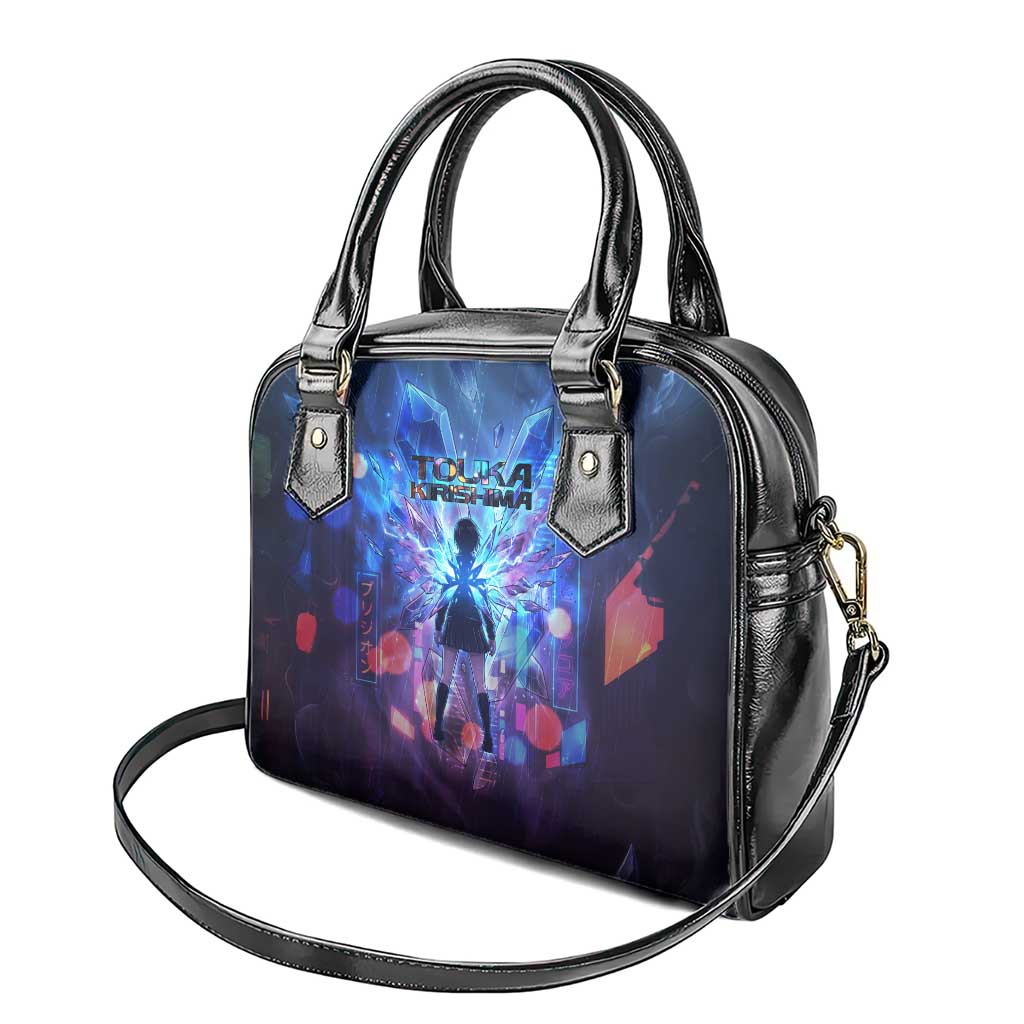 Touka Kirishima Tokyo Ghoul Shoulder Handbag Cyberpunk Neon Style with Crystal Wings Effect