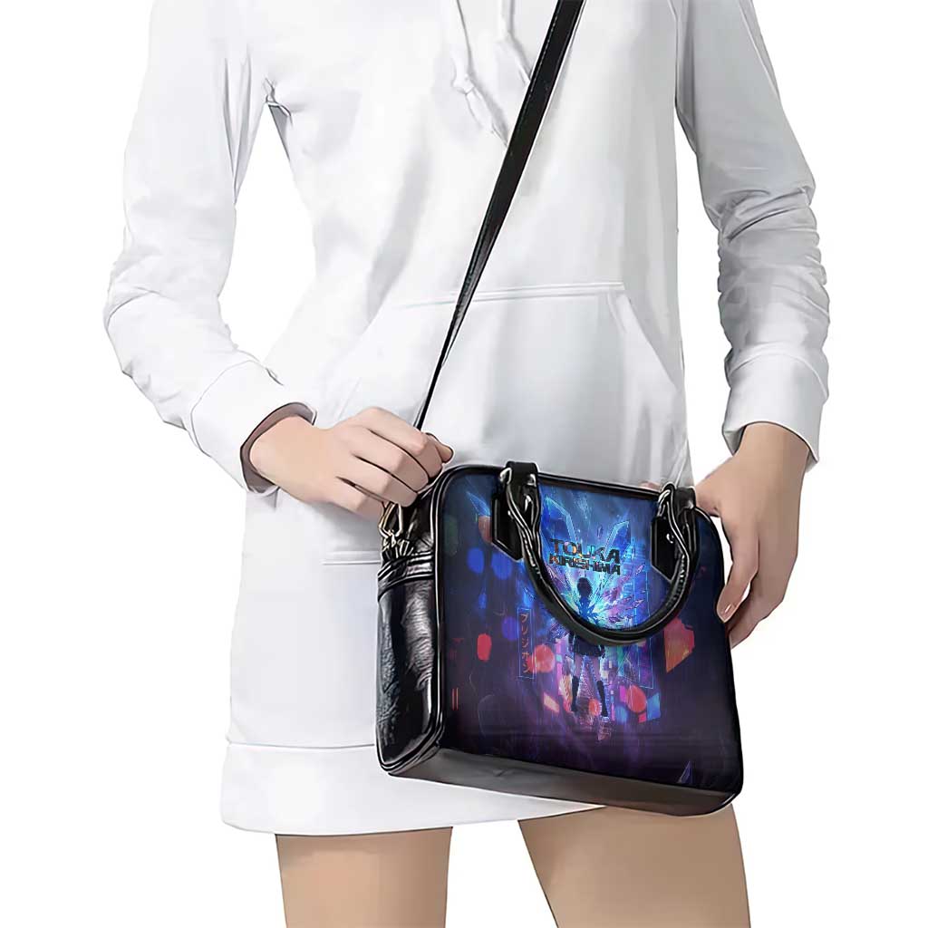 Touka Kirishima Tokyo Ghoul Shoulder Handbag Cyberpunk Neon Style with Crystal Wings Effect