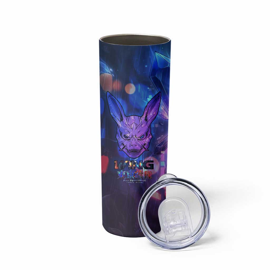 Touka Kirishima Tokyo Ghoul Skinny Tumbler Cyberpunk Neon Style with Crystal Wings Effect