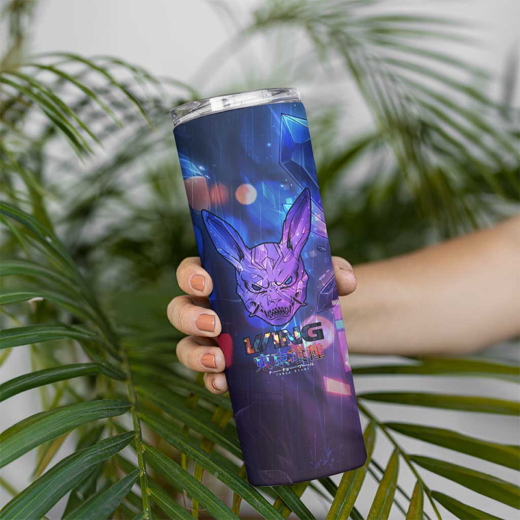 Touka Kirishima Tokyo Ghoul Skinny Tumbler Cyberpunk Neon Style with Crystal Wings Effect