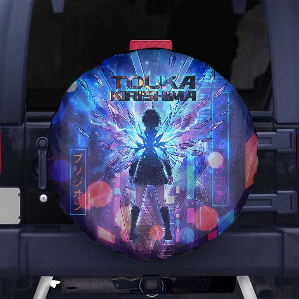 Touka Kirishima Tokyo Ghoul Spare Tire Cover Cyberpunk Neon Style with Crystal Wings Effect