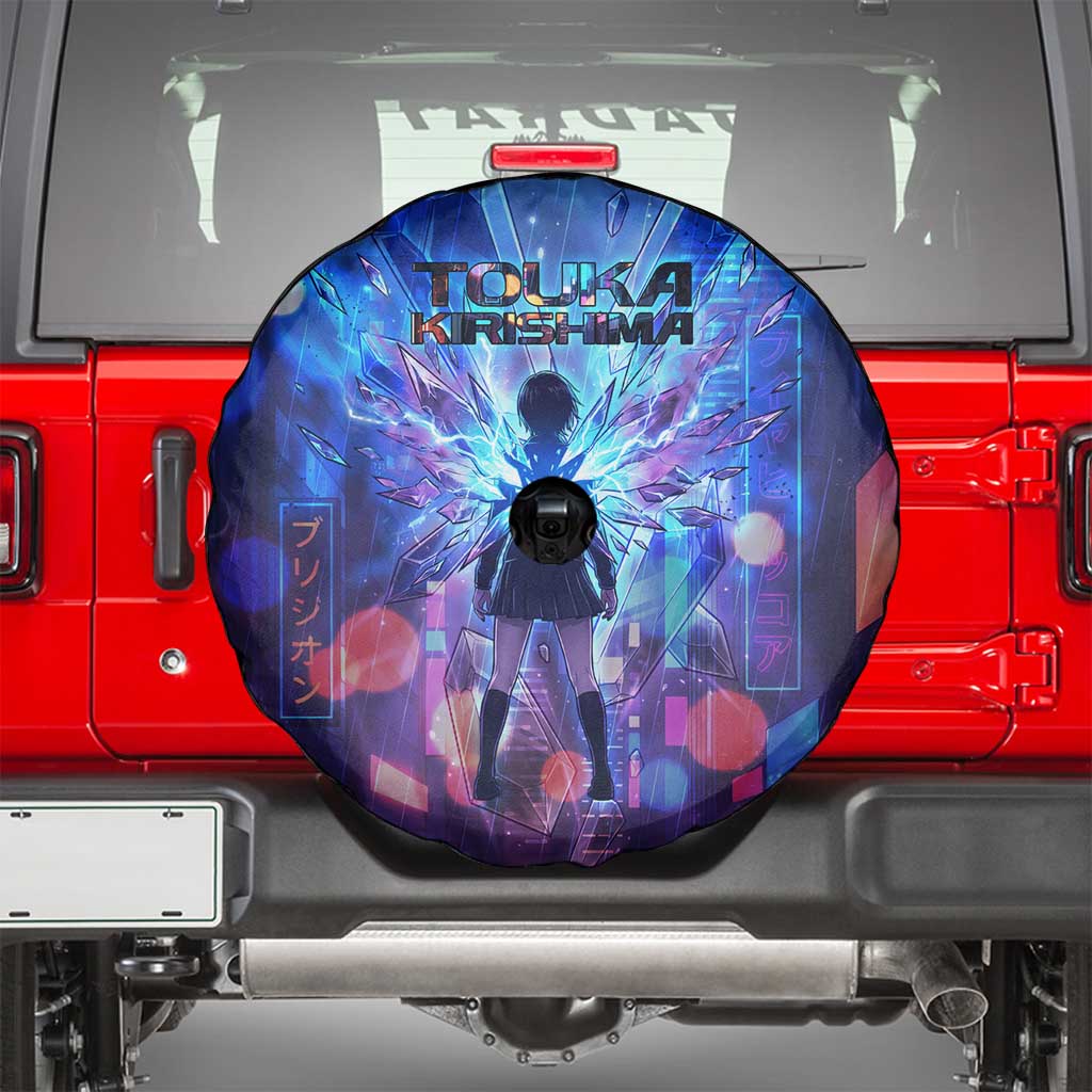 Touka Kirishima Tokyo Ghoul Spare Tire Cover Cyberpunk Neon Style with Crystal Wings Effect