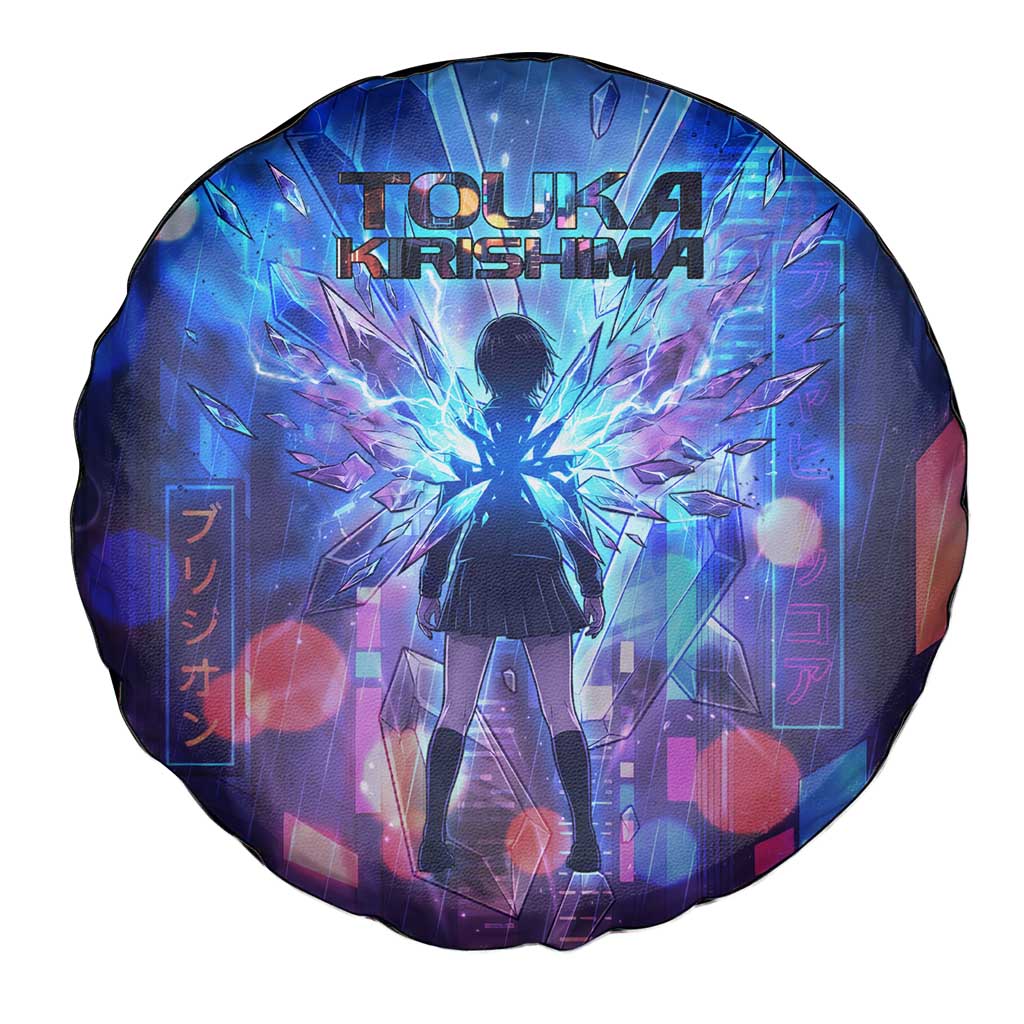 Touka Kirishima Tokyo Ghoul Spare Tire Cover Cyberpunk Neon Style with Crystal Wings Effect