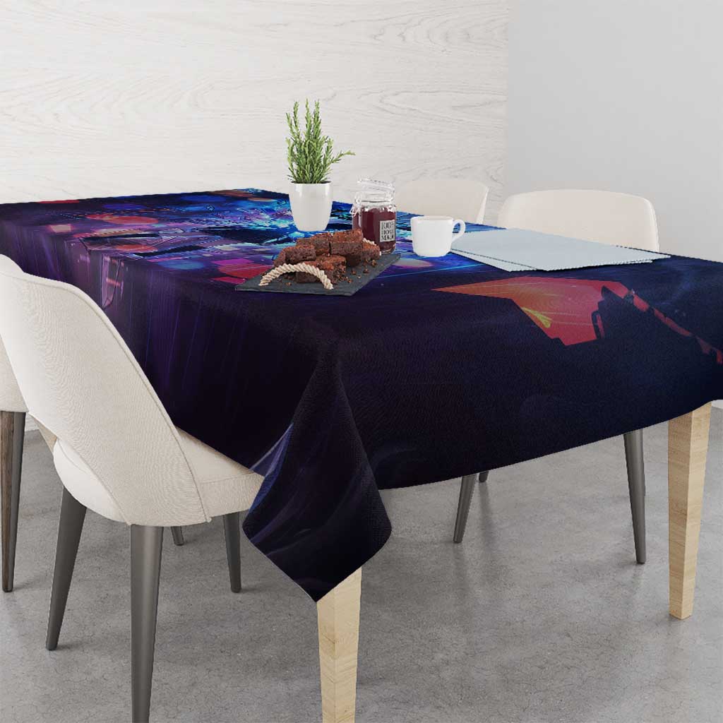Touka Kirishima Tokyo Ghoul Tablecloth Cyberpunk Neon Style with Crystal Wings Effect