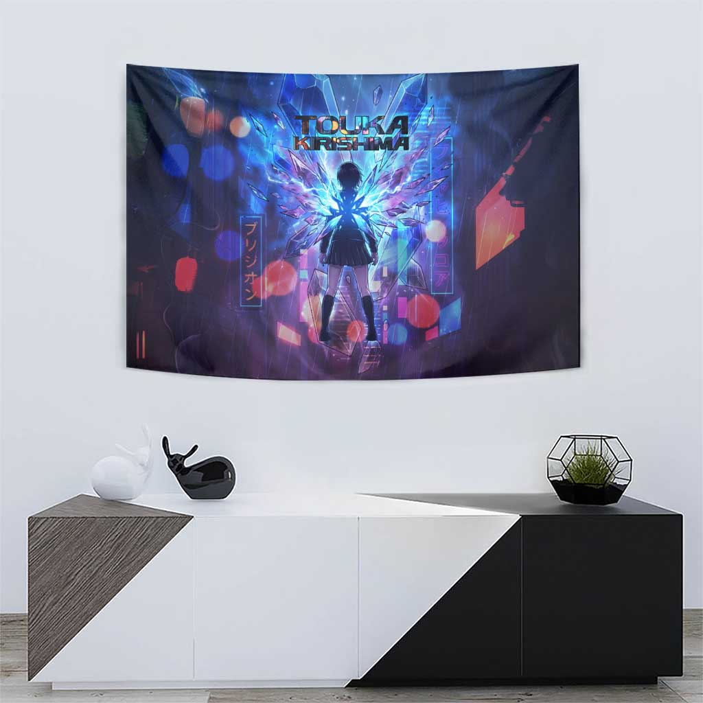 Touka Kirishima Tokyo Ghoul Tapestry Cyberpunk Neon Style with Crystal Wings Effect