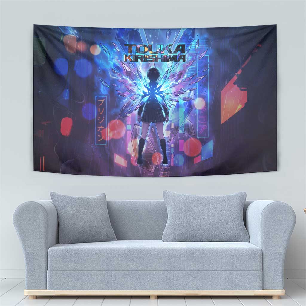Touka Kirishima Tokyo Ghoul Tapestry Cyberpunk Neon Style with Crystal Wings Effect