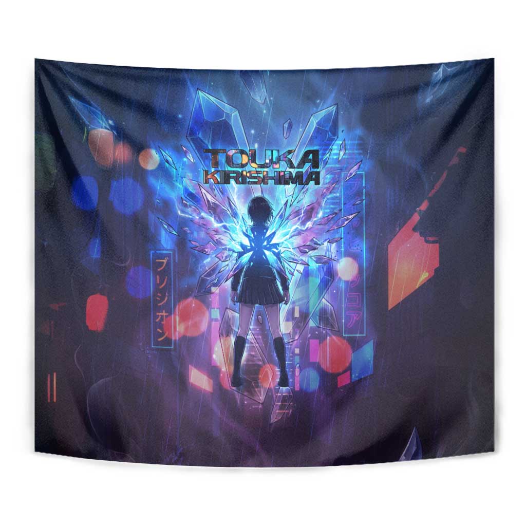 Touka Kirishima Tokyo Ghoul Tapestry Cyberpunk Neon Style with Crystal Wings Effect