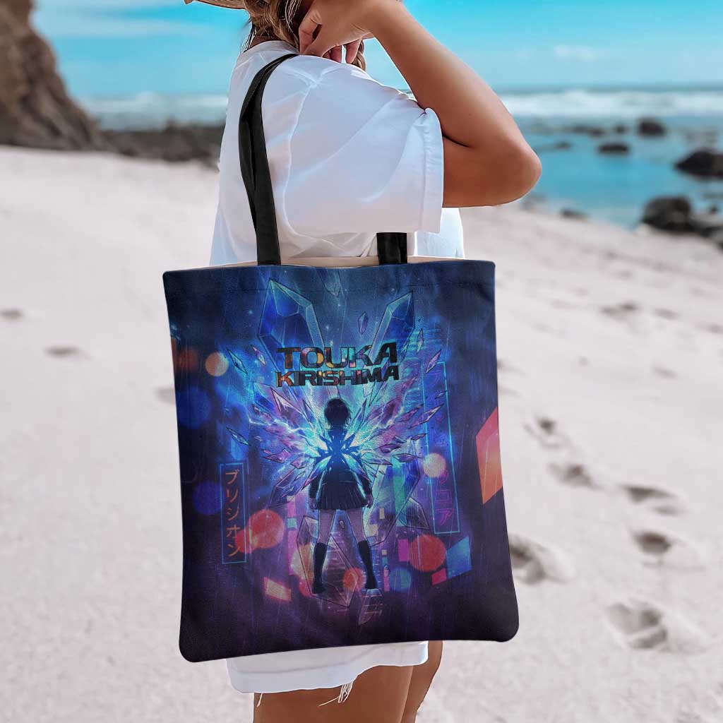 Touka Kirishima Tokyo Ghoul Tote Bag Cyberpunk Neon Style with Crystal Wings Effect