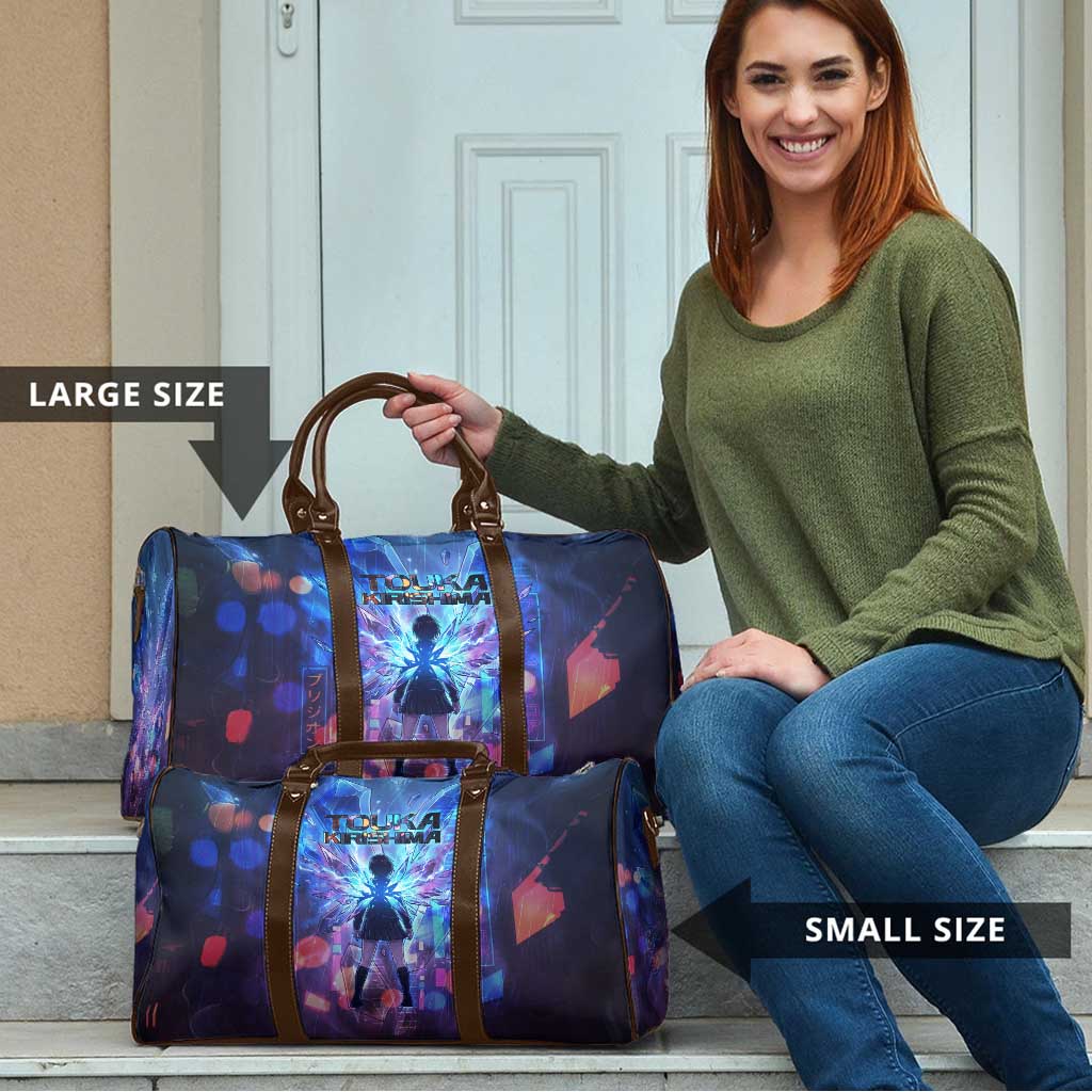 Touka Kirishima Tokyo Ghoul Travel Bag Cyberpunk Neon Style with Crystal Wings Effect