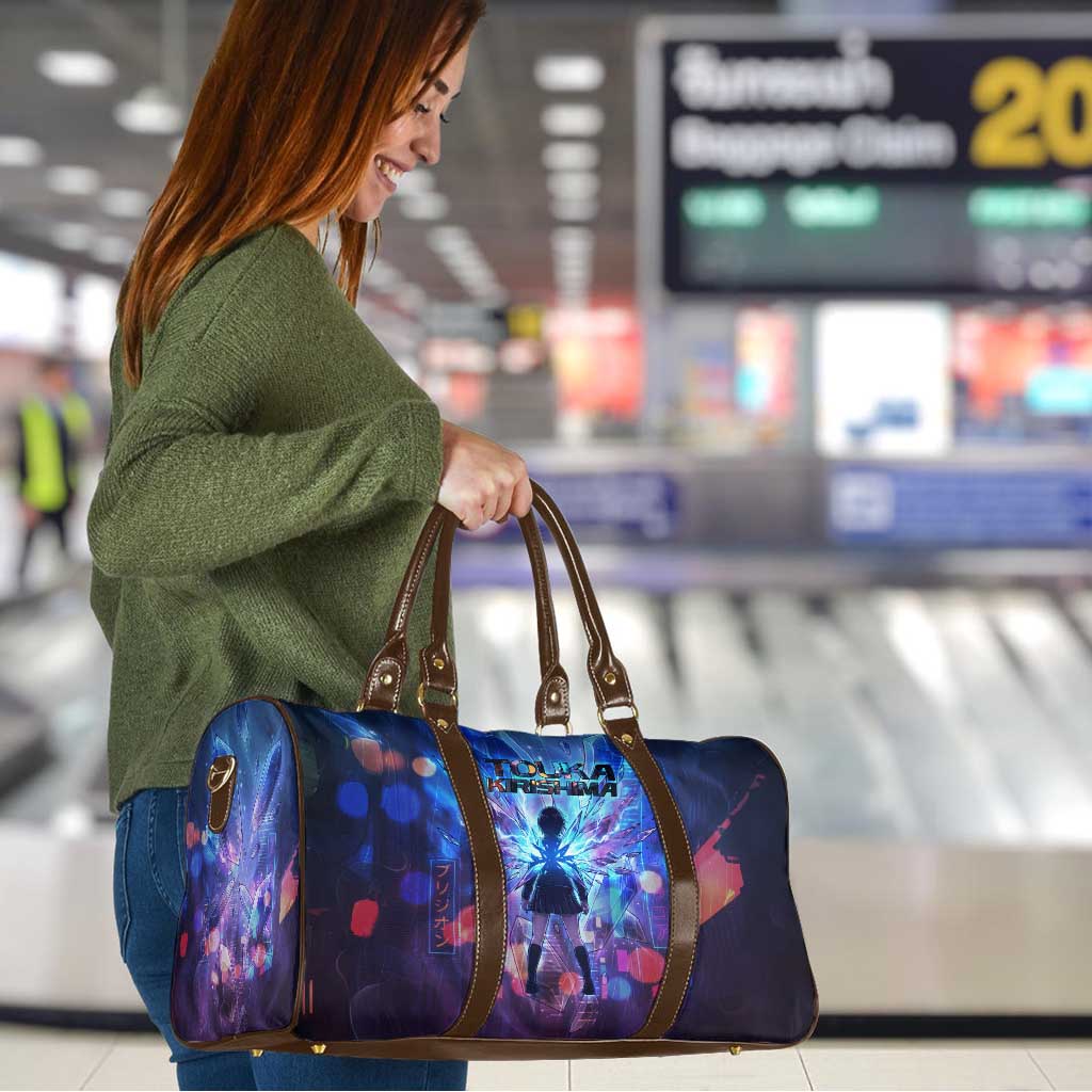 Touka Kirishima Tokyo Ghoul Travel Bag Cyberpunk Neon Style with Crystal Wings Effect