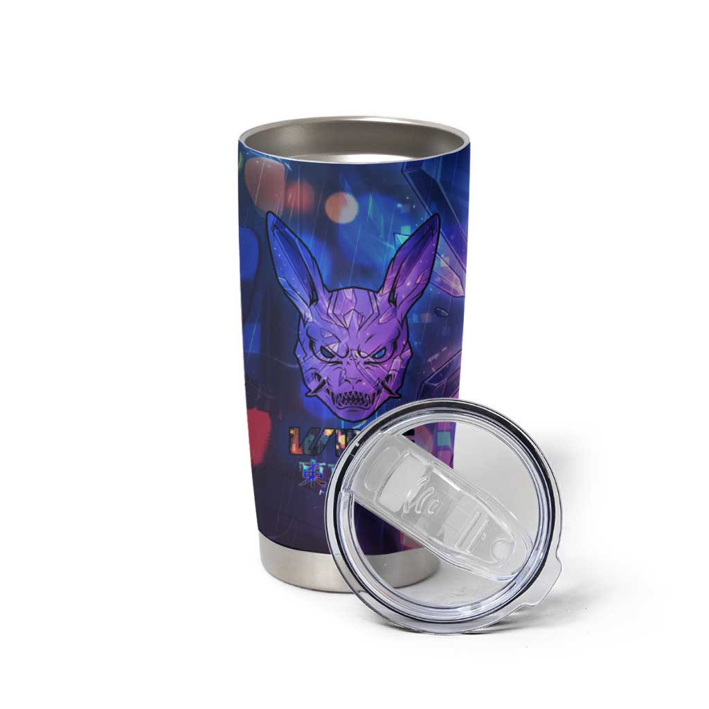 Touka Kirishima Tokyo Ghoul Tumbler Cup Cyberpunk Neon Style with Crystal Wings Effect