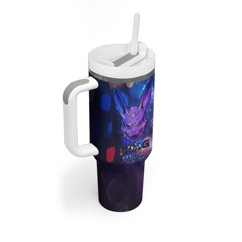 Touka Kirishima Tokyo Ghoul Tumbler With Handle Cyberpunk Neon Style with Crystal Wings Effect
