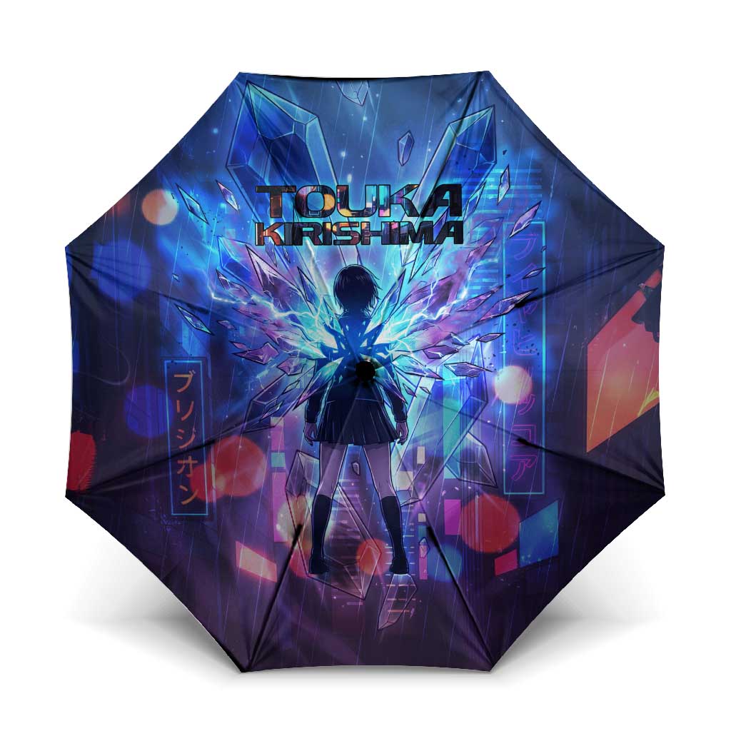 Touka Kirishima Tokyo Ghoul Umbrella Cyberpunk Neon Style with Crystal Wings Effect
