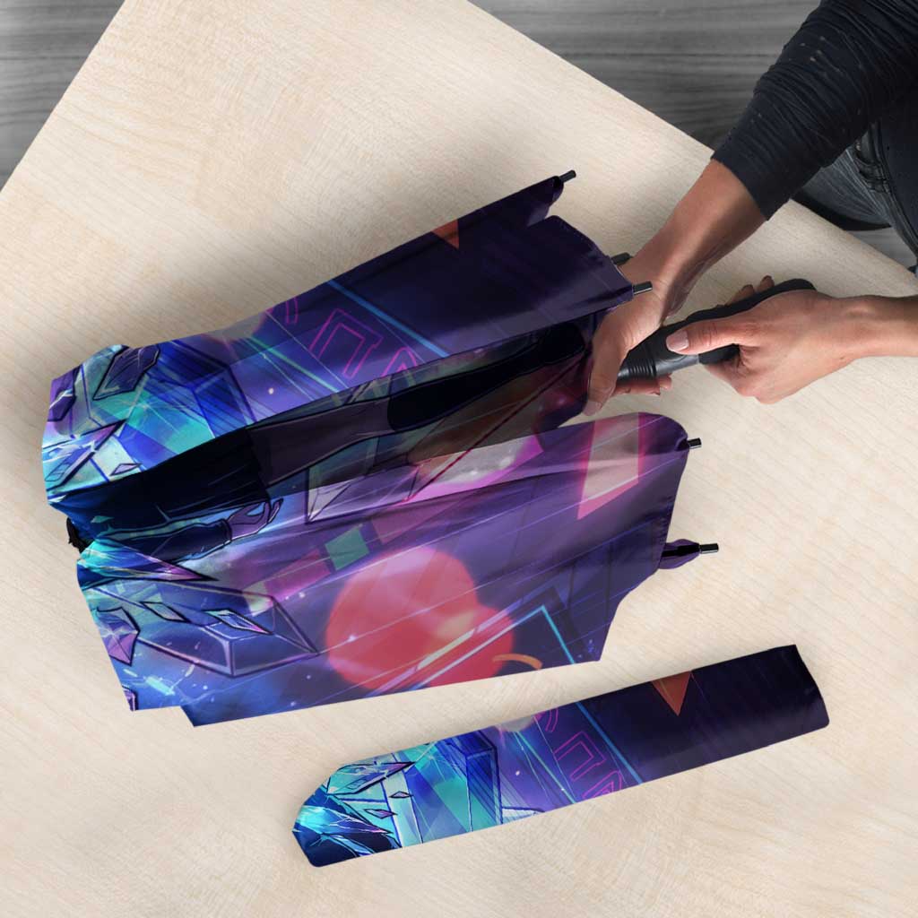Touka Kirishima Tokyo Ghoul Umbrella Cyberpunk Neon Style with Crystal Wings Effect
