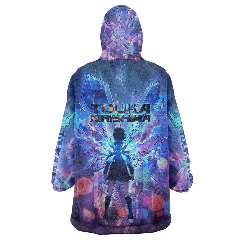 Touka Kirishima Tokyo Ghoul Wearable Blanket Hoodie Cyberpunk Neon Style with Crystal Wings Effect