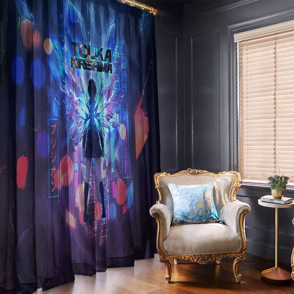 Touka Kirishima Tokyo Ghoul Window Curtain Cyberpunk Neon Style with Crystal Wings Effect