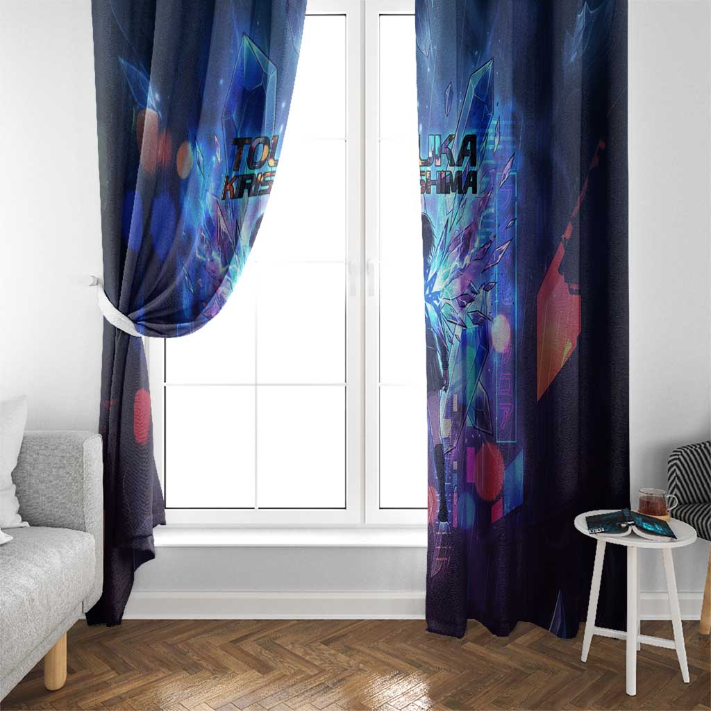 Touka Kirishima Tokyo Ghoul Window Curtain Cyberpunk Neon Style with Crystal Wings Effect