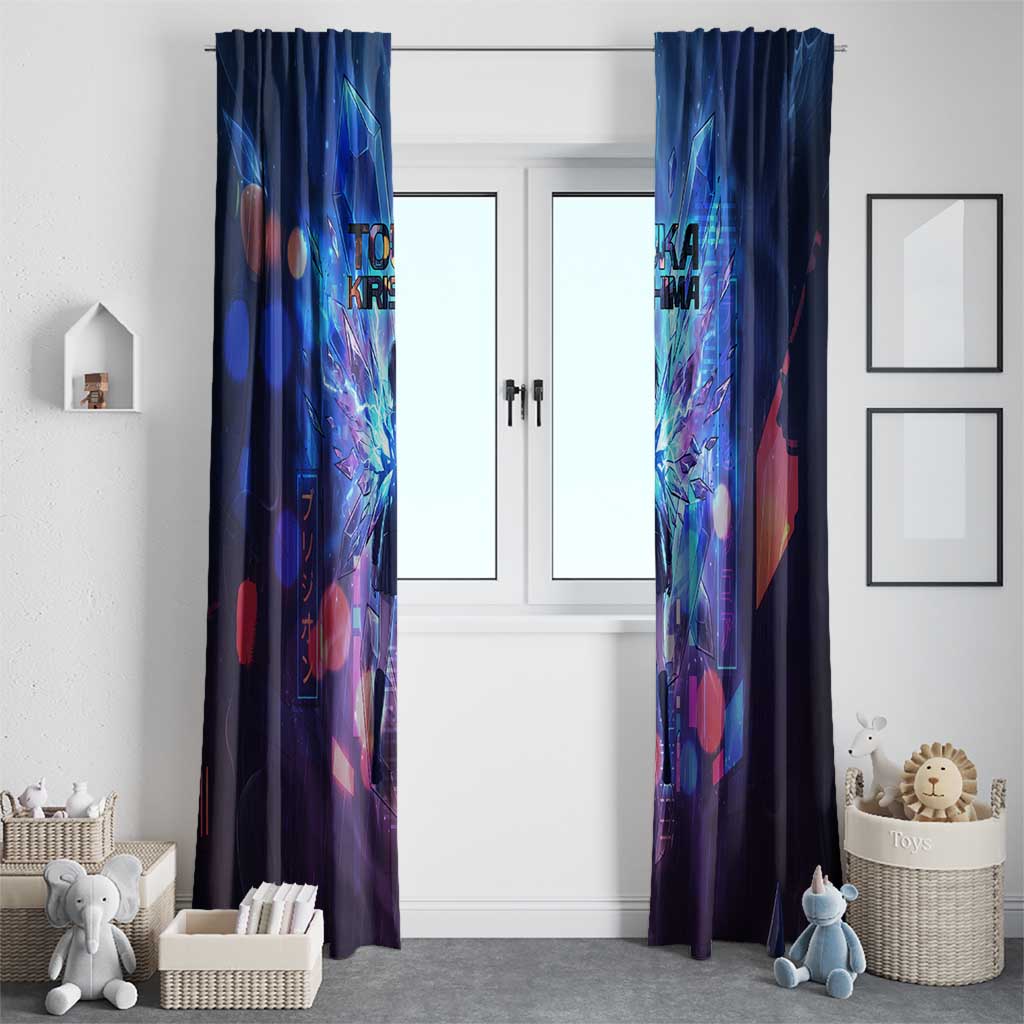 Touka Kirishima Tokyo Ghoul Window Curtain Cyberpunk Neon Style with Crystal Wings Effect