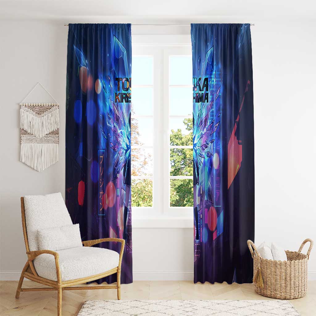 Touka Kirishima Tokyo Ghoul Window Curtain Cyberpunk Neon Style with Crystal Wings Effect