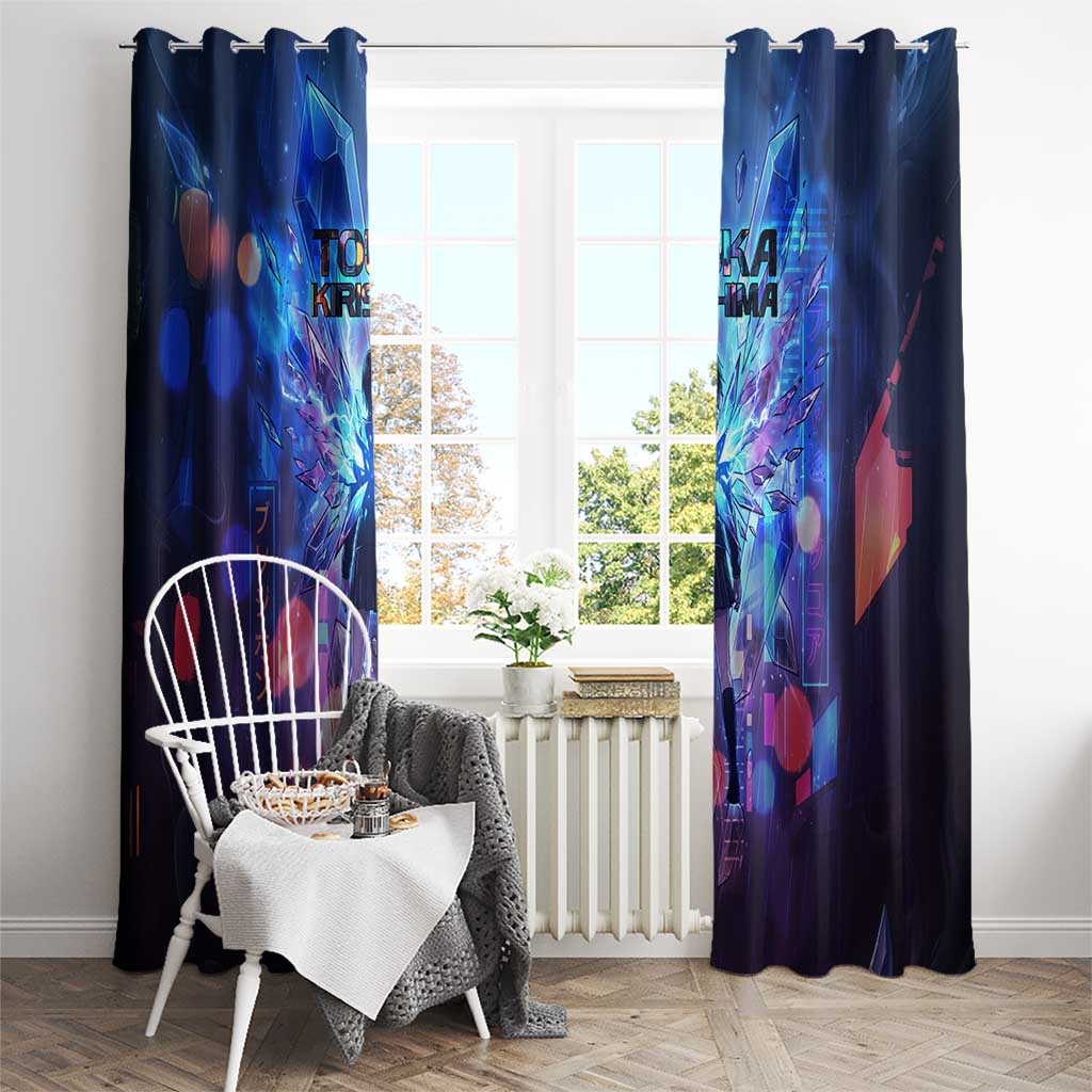 Touka Kirishima Tokyo Ghoul Window Curtain Cyberpunk Neon Style with Crystal Wings Effect