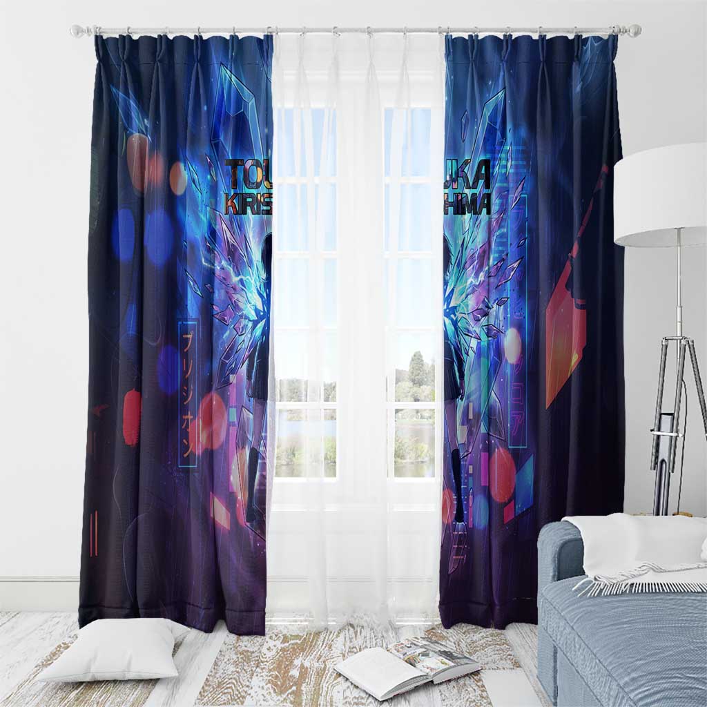 Touka Kirishima Tokyo Ghoul Window Curtain Cyberpunk Neon Style with Crystal Wings Effect