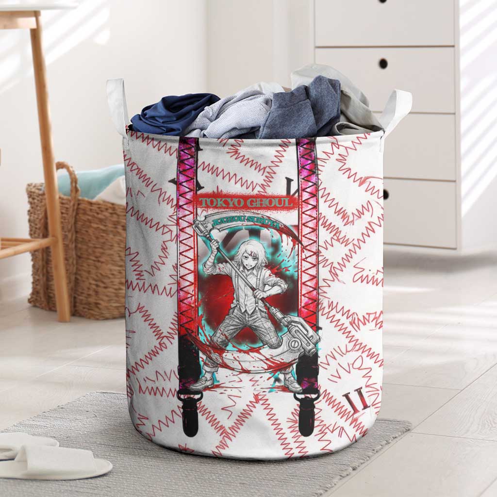 Juuzou Suzuya Tokyo Ghoul Laundry Basket Grunge Anime Style with Roman Numeral Motif