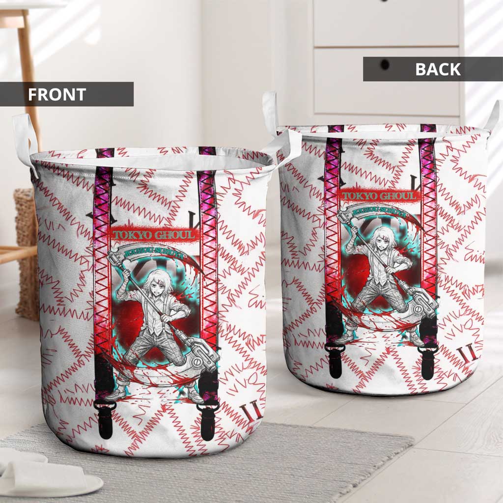 Juuzou Suzuya Tokyo Ghoul Laundry Basket Grunge Anime Style with Roman Numeral Motif