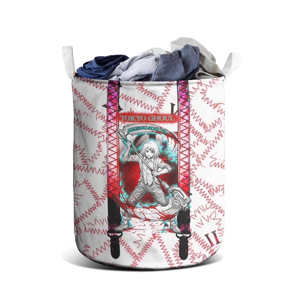 Juuzou Suzuya Tokyo Ghoul Laundry Basket Grunge Anime Style with Roman Numeral Motif
