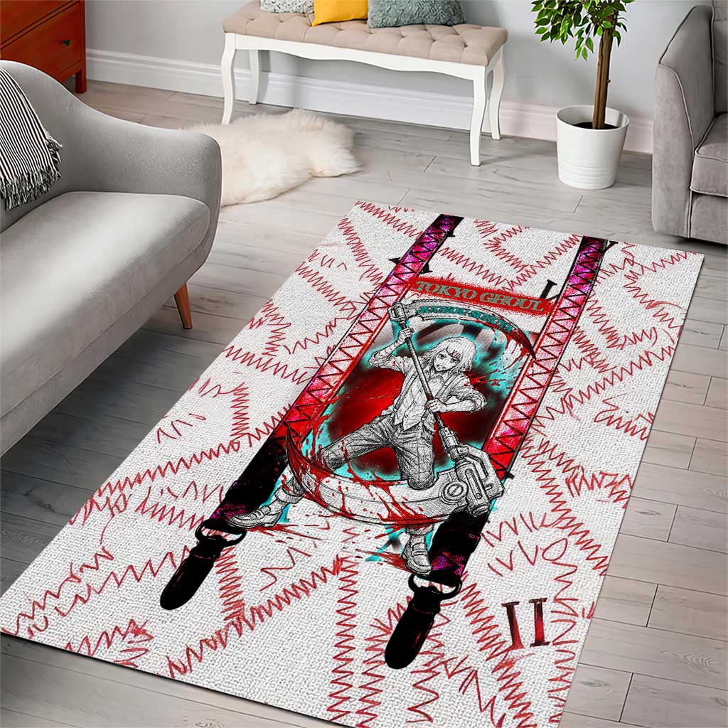 Juuzou Suzuya Tokyo Ghoul Area Rug Grunge Anime Style with Roman Numeral Motif