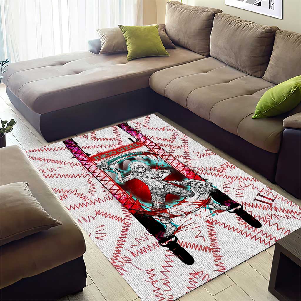 Juuzou Suzuya Tokyo Ghoul Area Rug Grunge Anime Style with Roman Numeral Motif