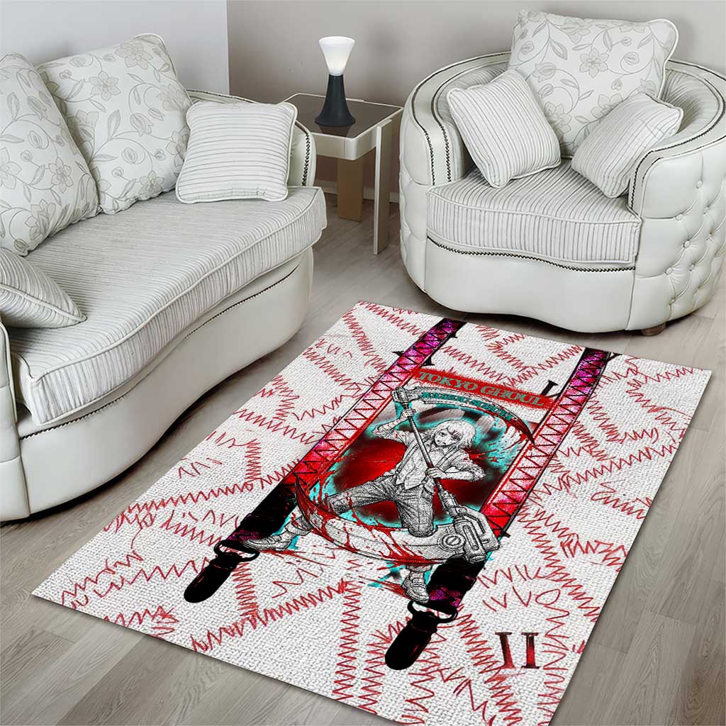 Juuzou Suzuya Tokyo Ghoul Area Rug Grunge Anime Style with Roman Numeral Motif