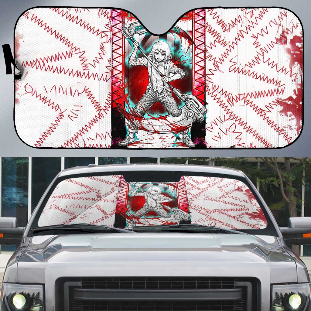 Juuzou Suzuya Tokyo Ghoul Auto Sun Shade Grunge Anime Style with Roman Numeral Motif