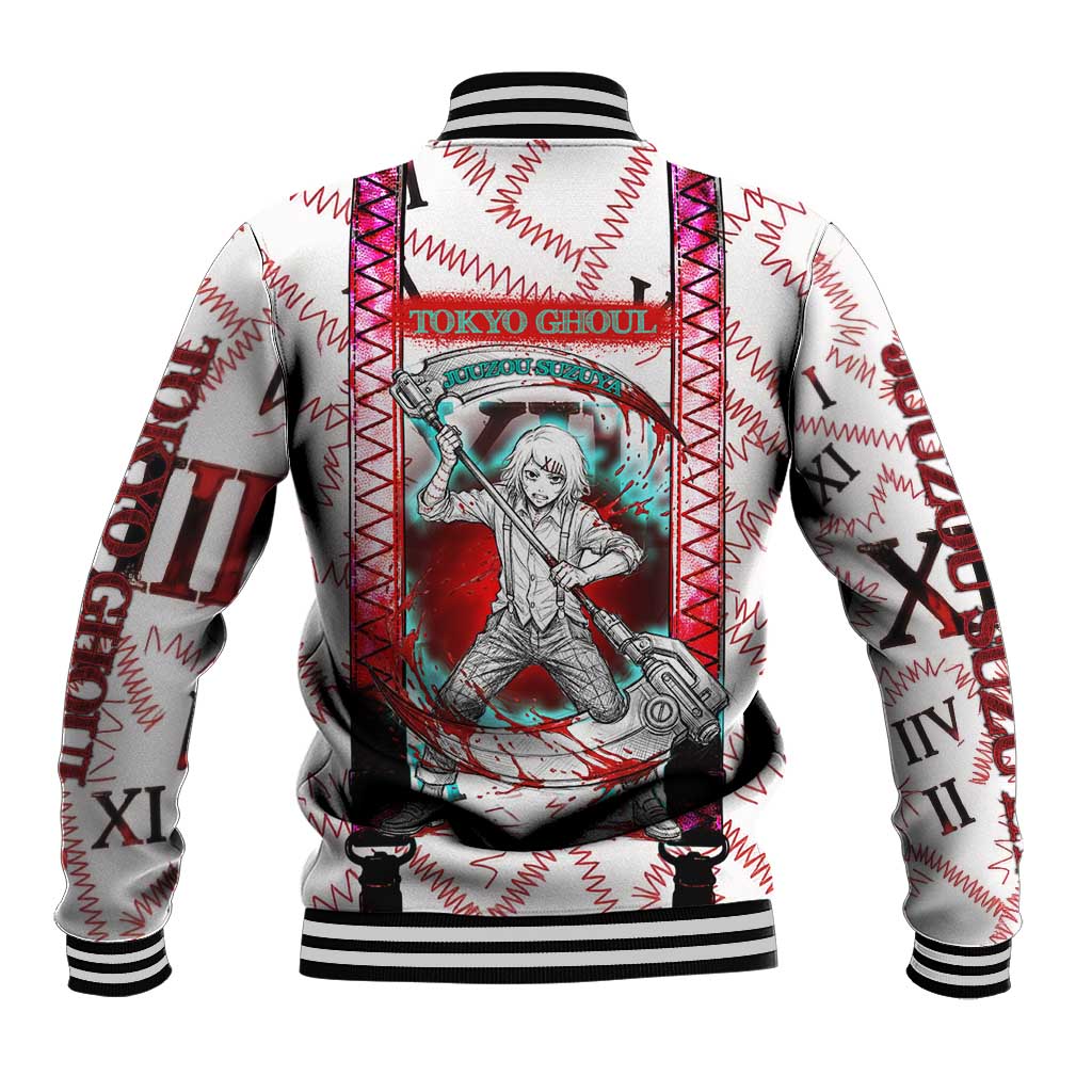 Juuzou Suzuya Tokyo Ghoul Baseball Jacket Grunge Anime Style with Roman Numeral Motif