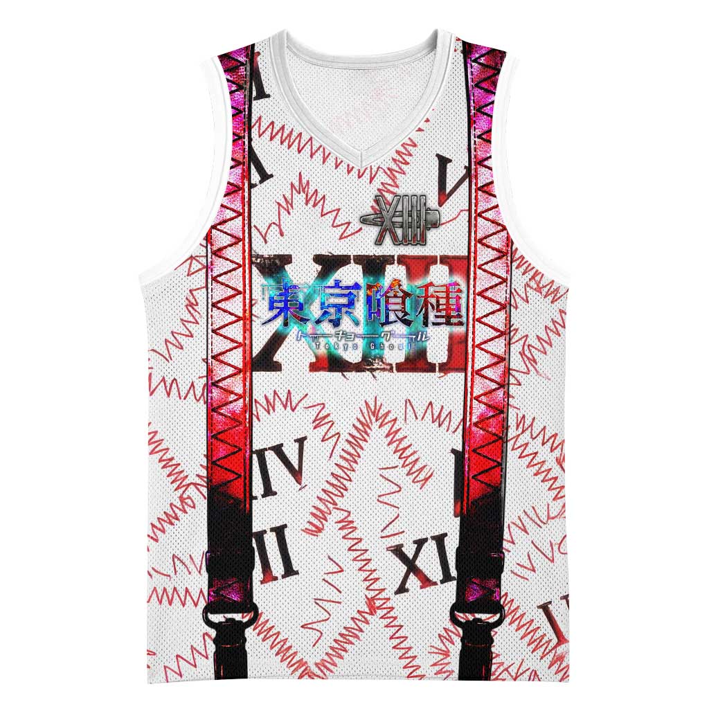 Juuzou Suzuya Tokyo Ghoul Basketball Jersey Grunge Anime Style with Roman Numeral Motif