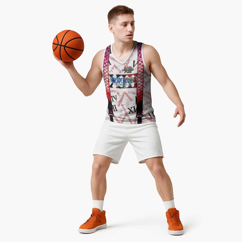 Juuzou Suzuya Tokyo Ghoul Basketball Jersey Grunge Anime Style with Roman Numeral Motif