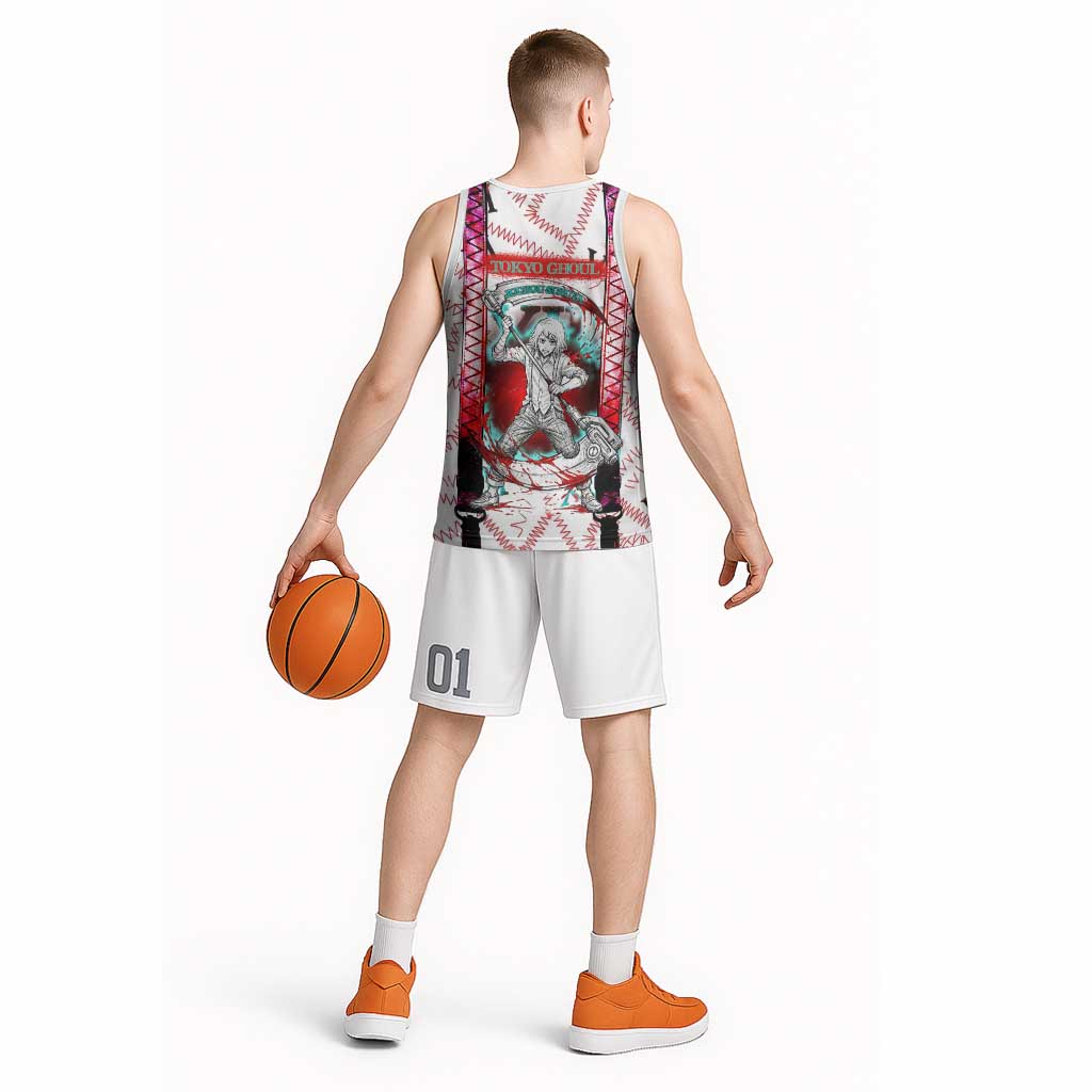 Juuzou Suzuya Tokyo Ghoul Basketball Jersey Grunge Anime Style with Roman Numeral Motif