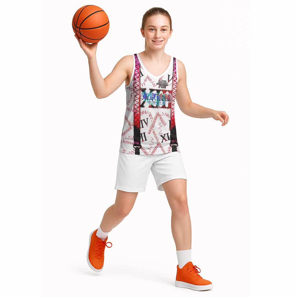 Juuzou Suzuya Tokyo Ghoul Basketball Jersey Grunge Anime Style with Roman Numeral Motif
