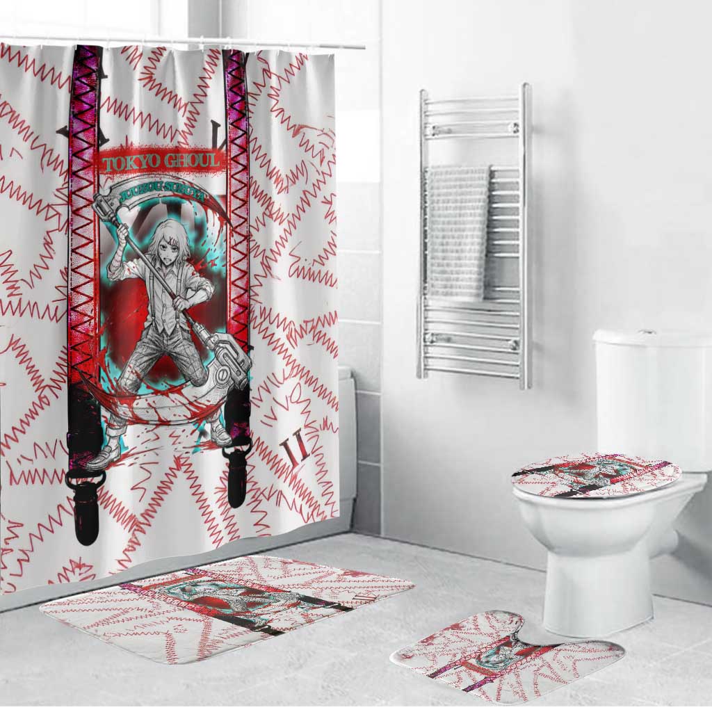 Juuzou Suzuya Tokyo Ghoul Bathroom Set Grunge Anime Style with Roman Numeral Motif