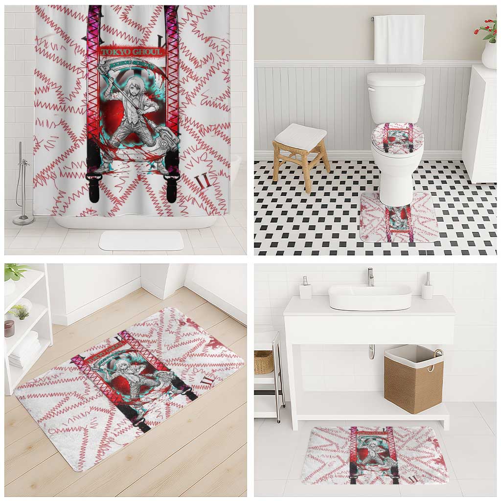 Juuzou Suzuya Tokyo Ghoul Bathroom Set Grunge Anime Style with Roman Numeral Motif