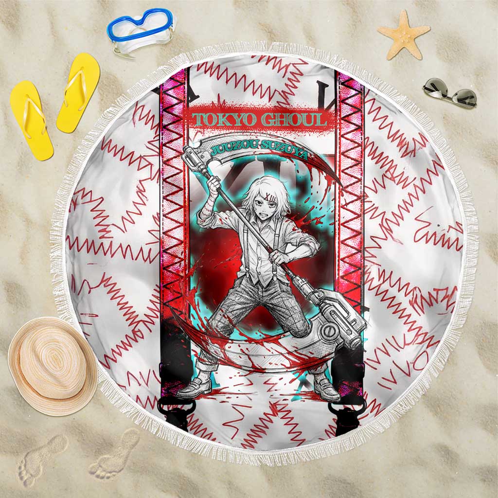 Juuzou Suzuya Tokyo Ghoul Beach Blanket Grunge Anime Style with Roman Numeral Motif