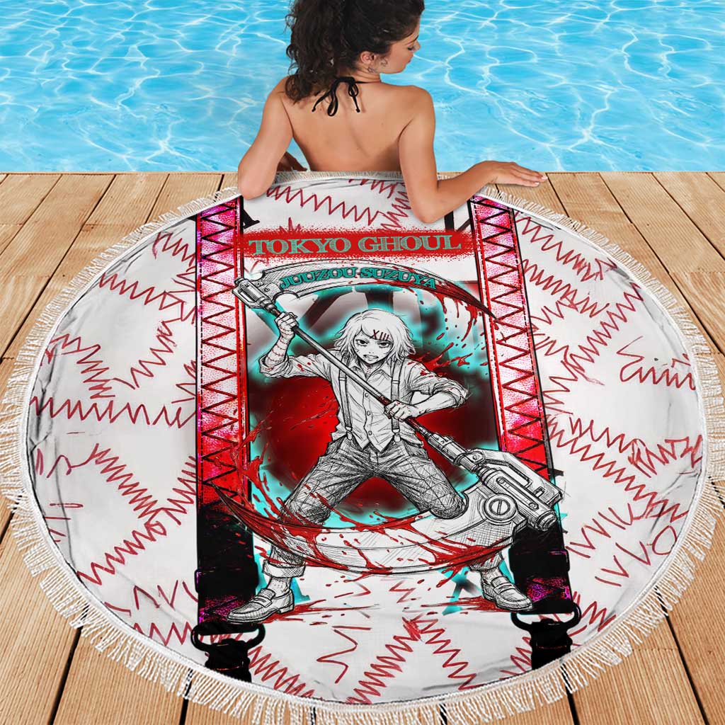 Juuzou Suzuya Tokyo Ghoul Beach Blanket Grunge Anime Style with Roman Numeral Motif
