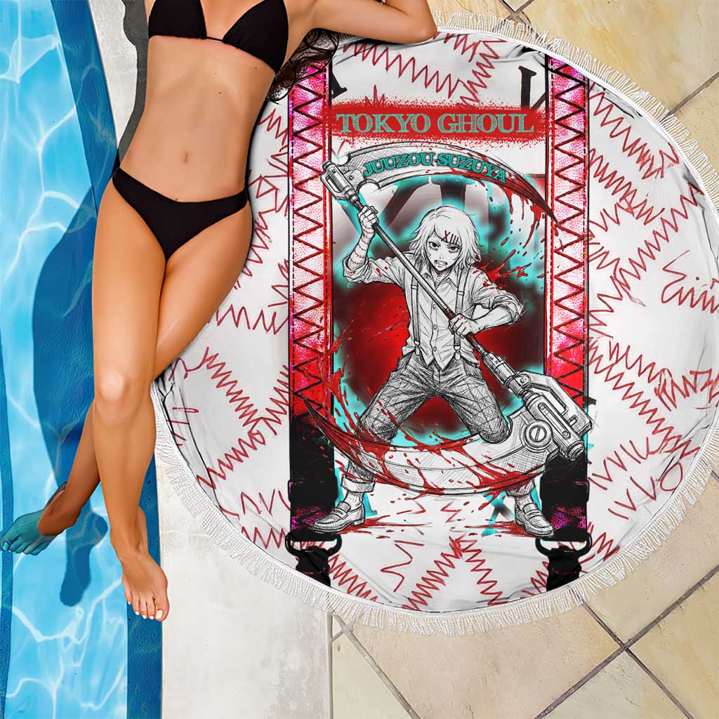 Juuzou Suzuya Tokyo Ghoul Beach Blanket Grunge Anime Style with Roman Numeral Motif