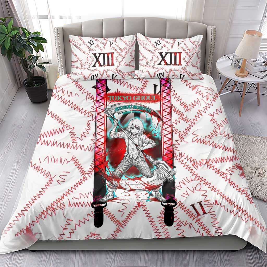 Juuzou Suzuya Tokyo Ghoul Bedding Set Grunge Anime Style with Roman Numeral Motif