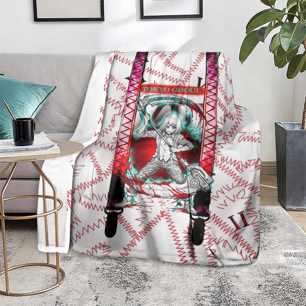 Juuzou Suzuya Tokyo Ghoul Blanket Grunge Anime Style with Roman Numeral Motif